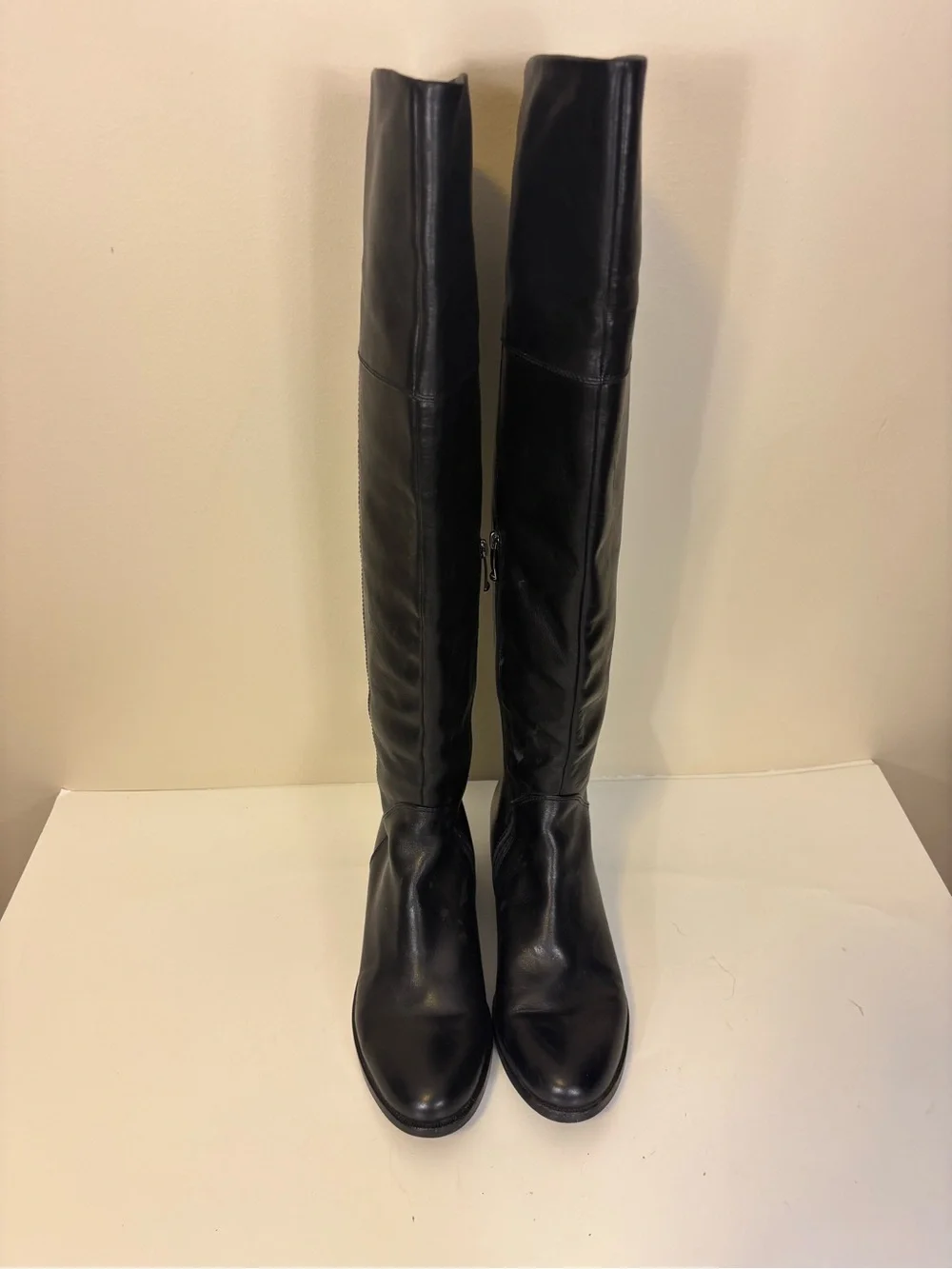 Via Spiga Black Leather Over-the-Knee Riding Boots 8